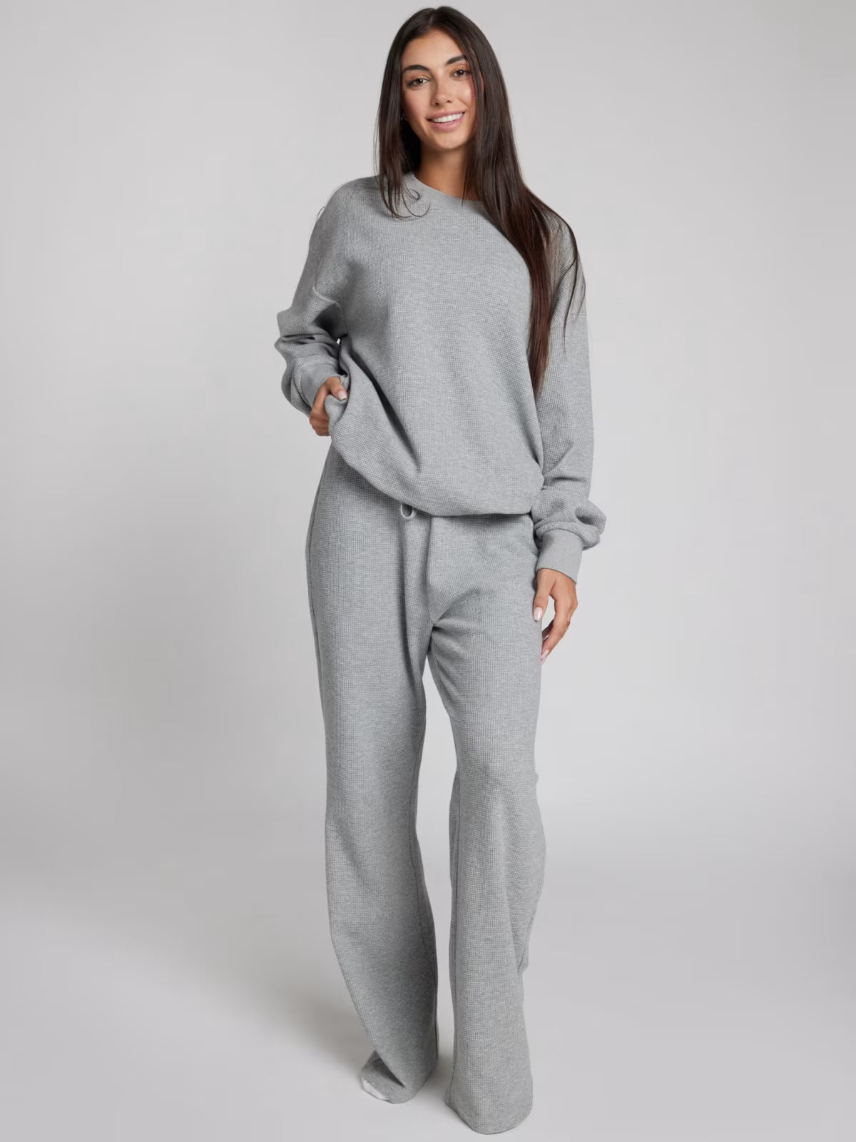 Premium Waffle Loungewear Set | Women's Long Sleeve