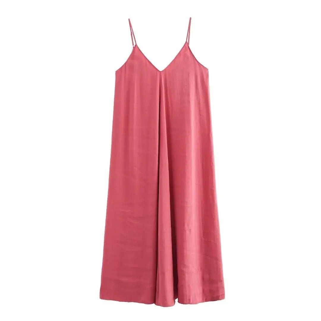 Isla Cowl-Back Flowy Slip Maxi Dress