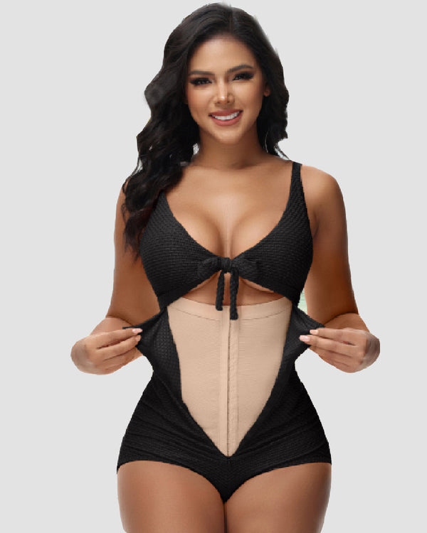 Cutout Knot Shaping Swimsuit