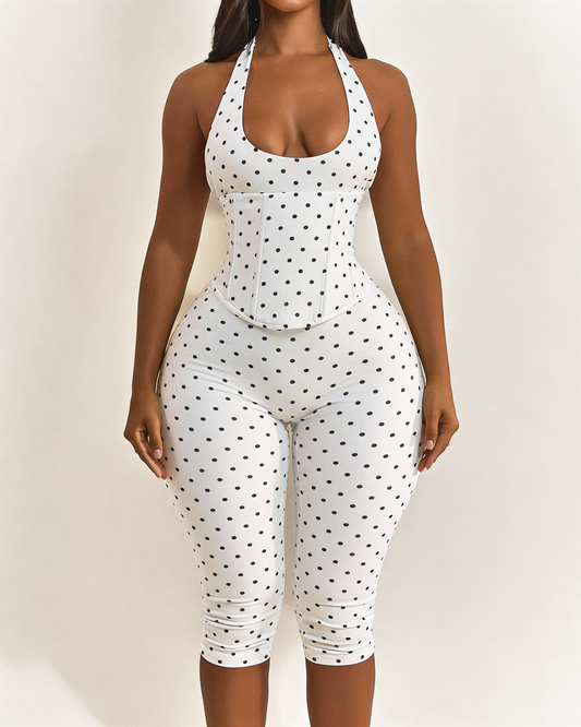 Hourglass Polka-Dot Capri Set