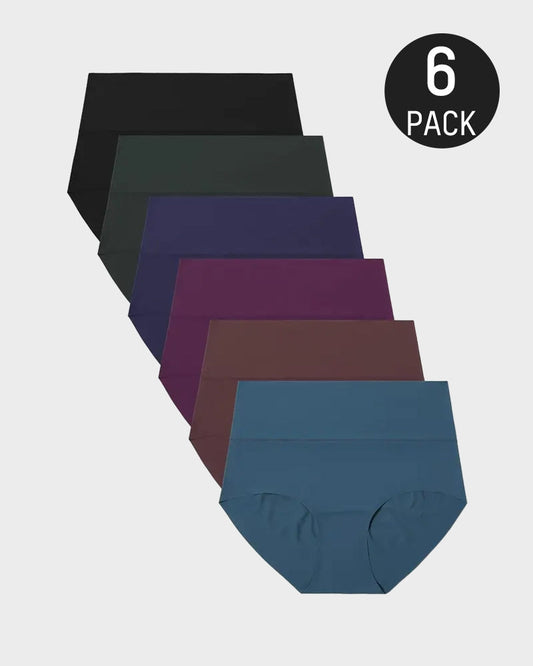 Seamless No-Show Briefs 6-Pack | High Waist Tummy Control