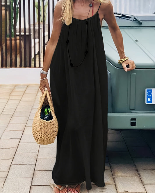 Backless Cami Dress | Solid Colour Open Back Summer Dress