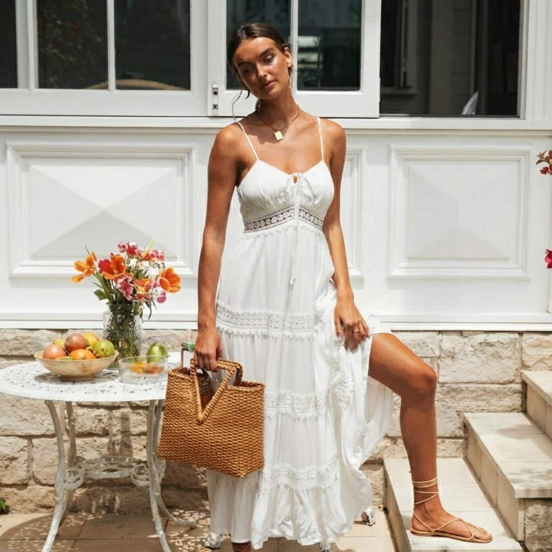 Capri Crochet Babydoll Mini Dress