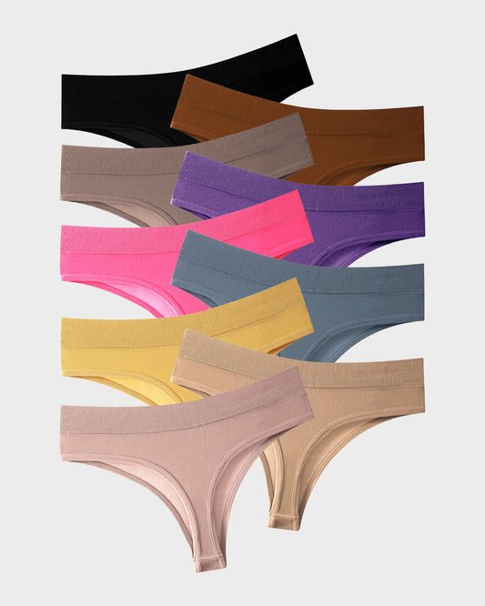 Seamless Active Thongs 9-Pack | No VPL Sports Underwear