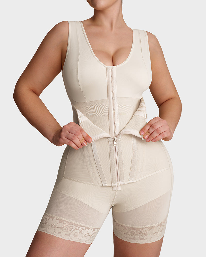 Double Tummy Control Faja | Full Body Shapewear Zip Up