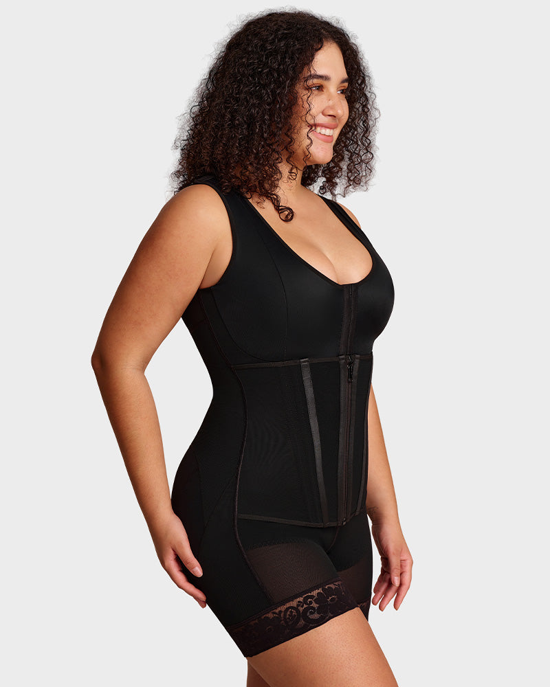 Double Tummy Control Faja | Full Body Shapewear Zip Up