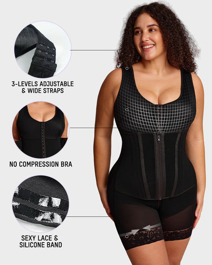Double Tummy Control Faja | Full Body Shapewear Zip Up