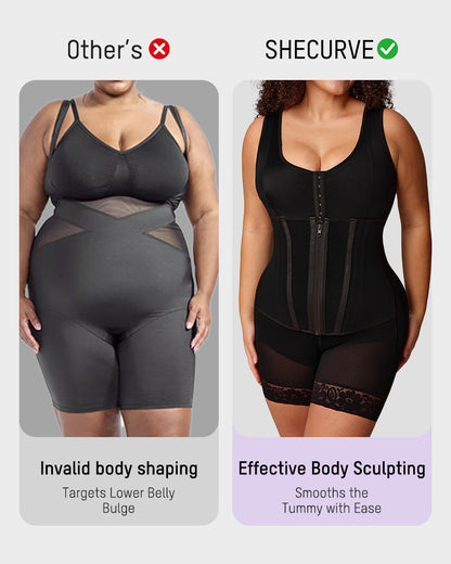 Double Tummy Control Faja | Full Body Shapewear Zip Up