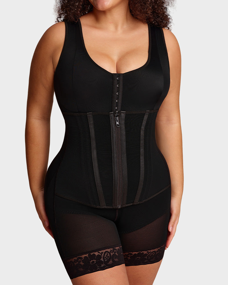 Double Tummy Control Faja | Full Body Shapewear Zip Up