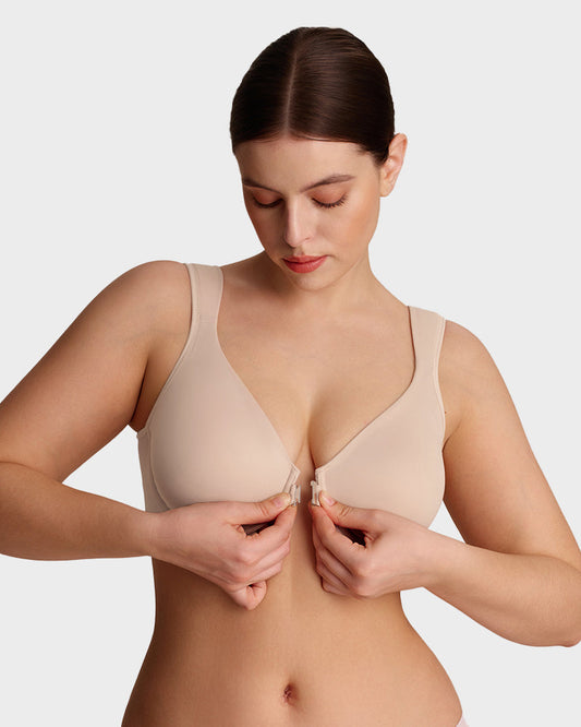 Front Closure Plunge Bra | X-Back Posture Support Underwire