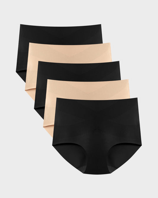 Seamless Cross-Over Shaping Briefs 5-Pack | No VPL Knickers