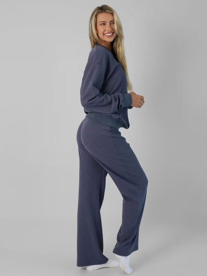 Premium Waffle Loungewear Set | Women's Long Sleeve