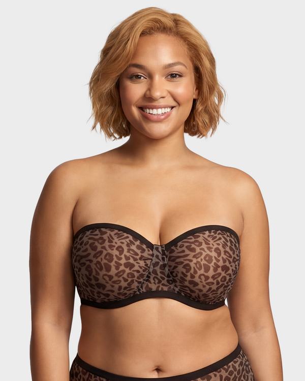 Strapless Mesh Balconette Bra | Full Figure Underwire
