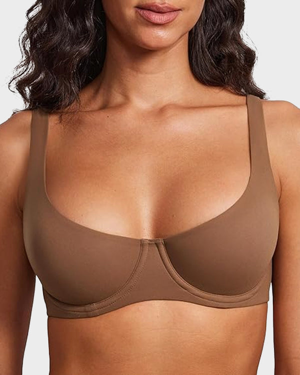 Unlined Underwire Balconette Bra | Seamless Invisible Lift