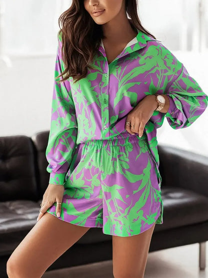 Sienna Vibrant Abstract Print Shirt & Shorts Co-ord