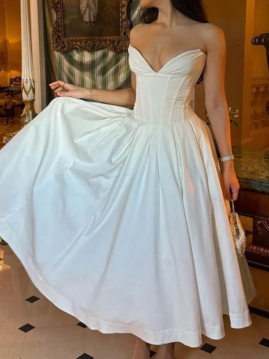 Elegance Strapless Sweetheart A-Line Prom Dress