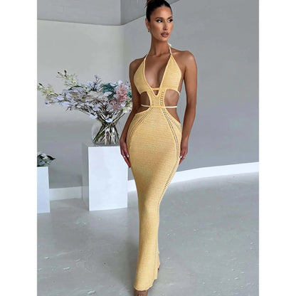 Amara Cut-Out Halterneck Maxi Dress