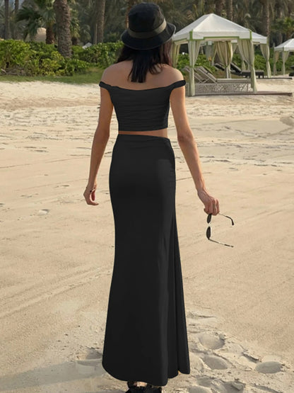 Alba Off-Shoulder Ruched Two-Piece Co-ord Set