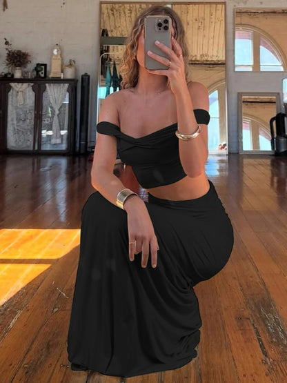 Alba Off-Shoulder Ruched Two-Piece Co-ord Set