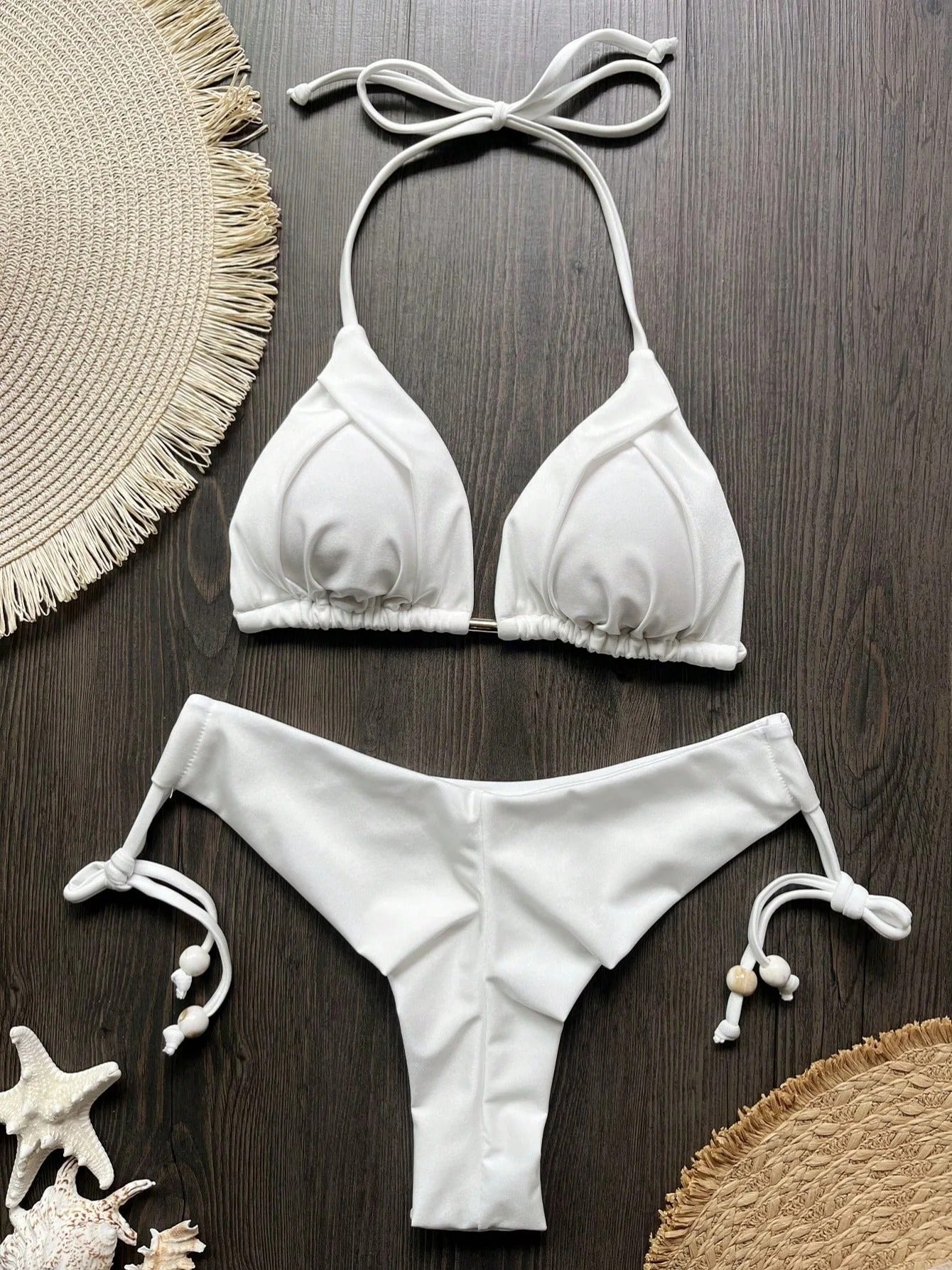 Sienna Pleated Triangle Side-Tie Bikini Set