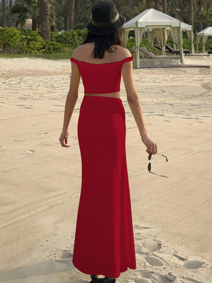 Alba Off-Shoulder Ruched Two-Piece Co-ord Set