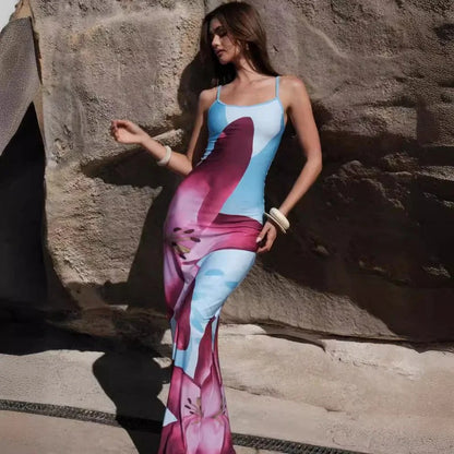 Maya Abstract Digital Print Maxi Dress
