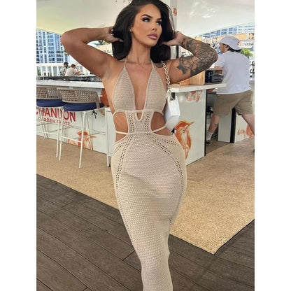 Amara Cut-Out Halterneck Maxi Dress