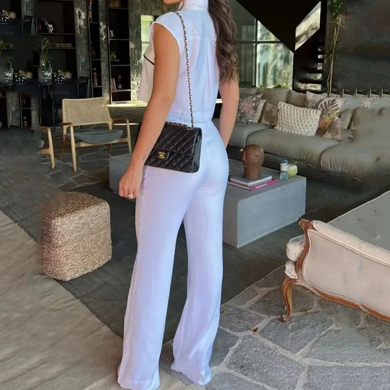 Elegant Two-Piece Top and Wide-Leg Trousers Set