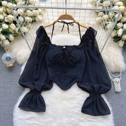 Aria Milkmaid Mesh Sleeve Corset Top