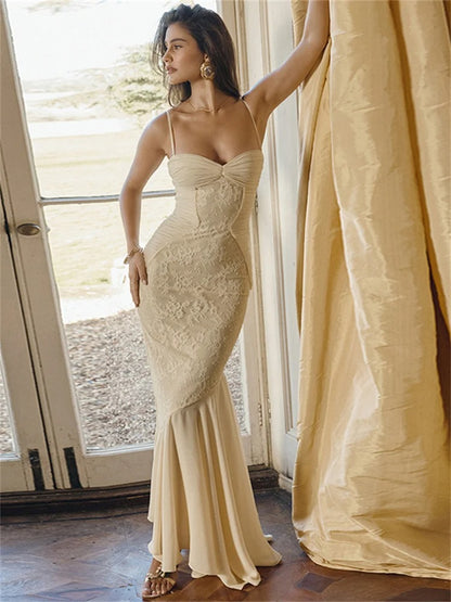 Elena Lace Corset Mermaid Maxi Dress