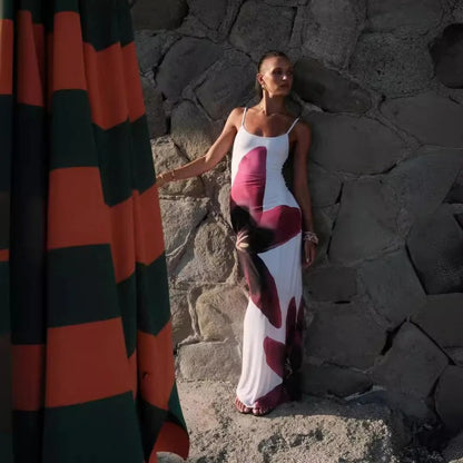 Maya Abstract Digital Print Maxi Dress