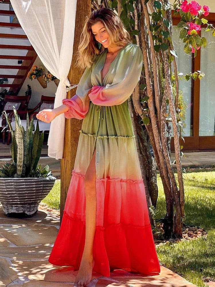 Tallulah Tiered Maxi Resort Caftan