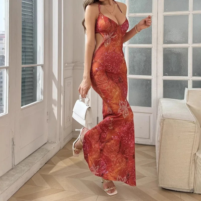 Sienna Sunset Abstract Print Maxi Dress
