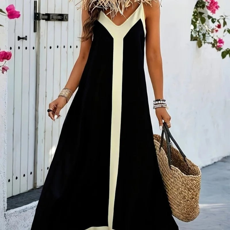 Maya Colour-Block V-Neck Cami Slip Dress