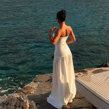 Seraphina Strapless Ruched Cutout Maxi Dress
