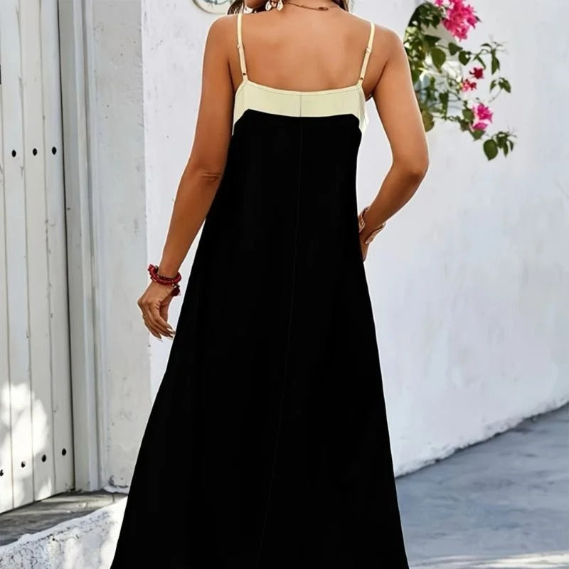 Maya Colour-Block V-Neck Cami Slip Dress