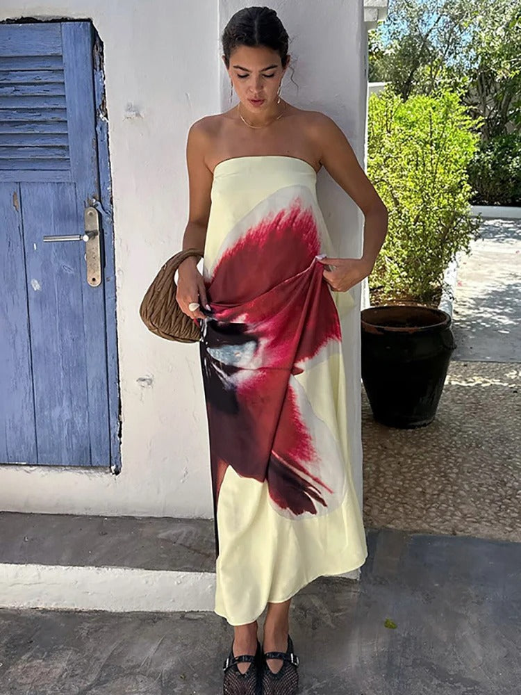 Aurelia Backless Buckle Detail Maxi Dress