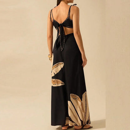 Isla Botanical Print Cutout Maxi Dress