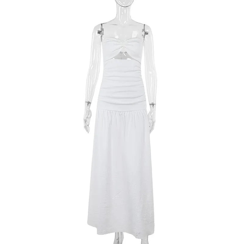 Seraphina Strapless Ruched Cutout Maxi Dress
