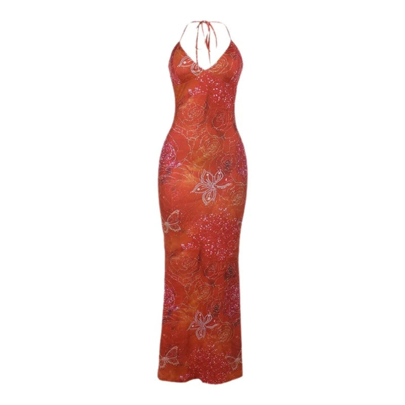 Sienna Sunset Abstract Print Maxi Dress