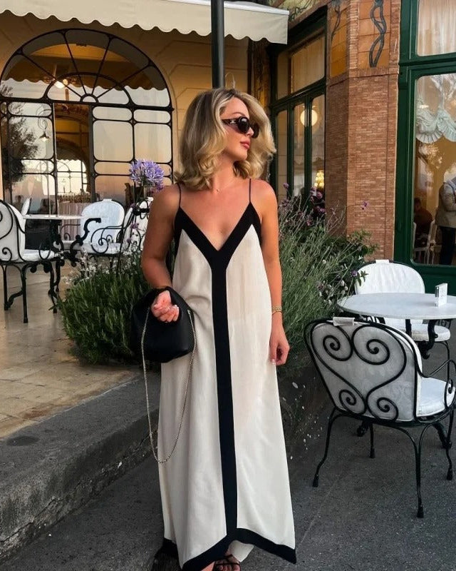 Maya Colour-Block V-Neck Cami Slip Dress