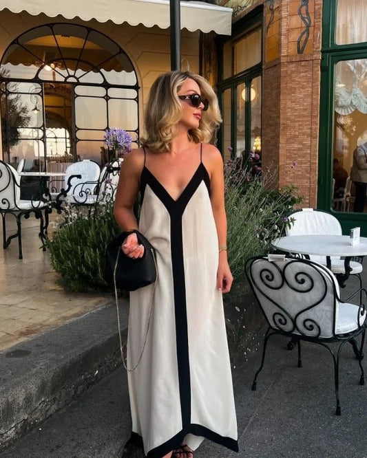 Maya Colour-Block V-Neck Cami Slip Dress