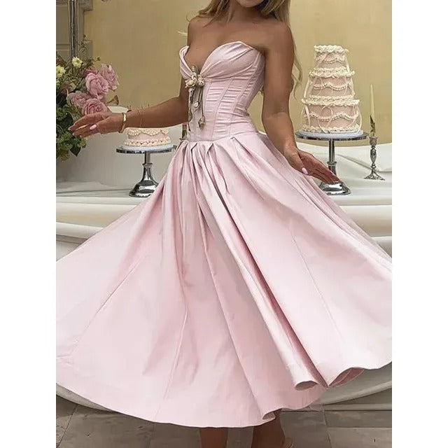 Elegance Strapless Sweetheart A-Line Prom Dress