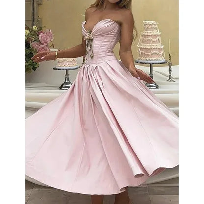 Elegance Strapless Sweetheart A-Line Prom Dress