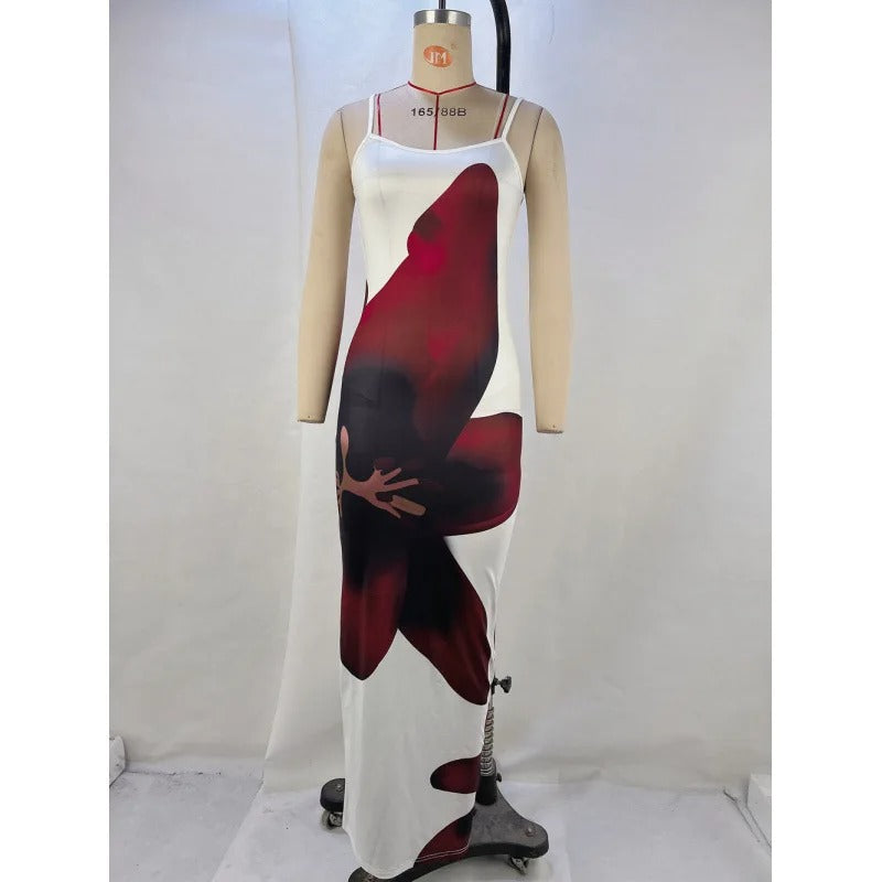 Maya Abstract Digital Print Maxi Dress