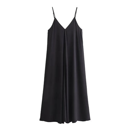 Isla Cowl-Back Flowy Slip Maxi Dress