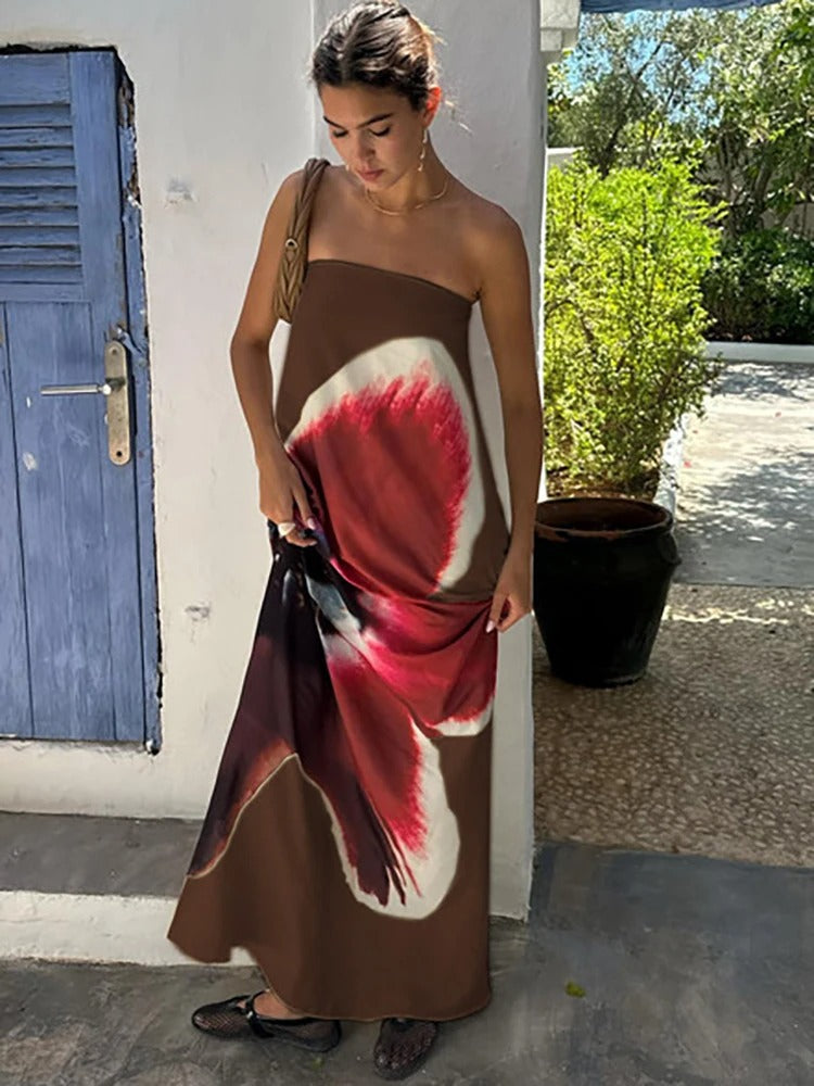 Aurelia Backless Buckle Detail Maxi Dress