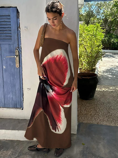 Aurelia Backless Buckle Detail Maxi Dress