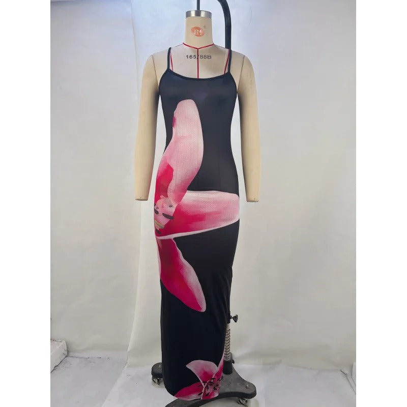 Maya Abstract Digital Print Maxi Dress