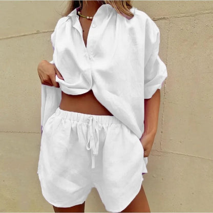 Sienna Linen-Blend Shirt & Shorts Co-Ord Set